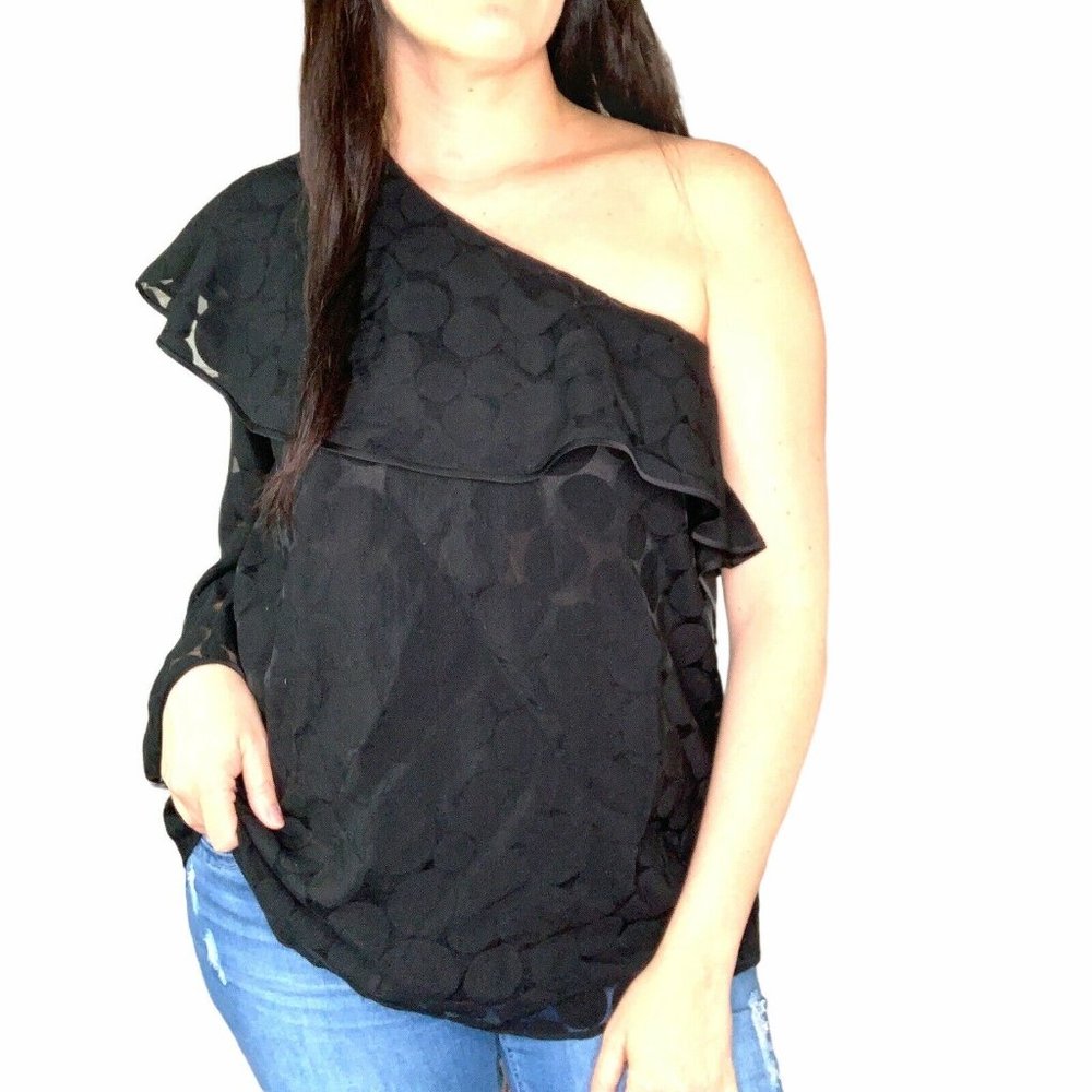 Diane von Furstenberg One-Shoulder Ruffle Circle M - Picture 4 of 10